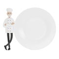 Chef with a large plate.