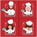 Chef logo design set Royalty Free Stock Photo