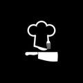 Chef logo icon isolated on dark background Royalty Free Stock Photo