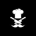 Chef logo icon isolated on dark background Royalty Free Stock Photo