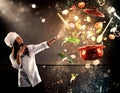 Magic chef ready to cook a new dish Royalty Free Stock Photo