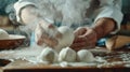 The Chef Making Fresh Mozzarella.AI generated image Royalty Free Stock Photo