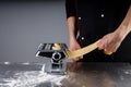 Chef making noodles for a restaurant in a kitchen5