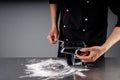 Chef making noodles for a restaurant in a kitchen4