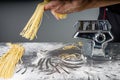 Chef making noodles for a restaurant in a kitchen7