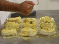 Chef making pastry `Borek`