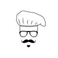 Chef man avatar. Cook hat icon.