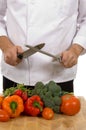 Chef - man sharpening knife Royalty Free Stock Photo