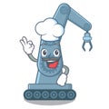 Chef mechatronic robotic arm in mascot shape Royalty Free Stock Photo