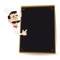 Chef Menu Holding A Blackboard