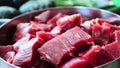 Sliced marble beef in a plate