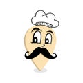 Chef mustache gentleman map pin locator