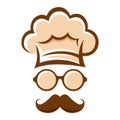 Chef With Mustache And Glasses Silhouette