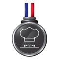 chef mustache and hat in a medal. Vector illustration decorative design