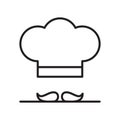 chef mustache and hat. Vector illustration decorative design