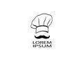 Chef mustache logo culinary cooker icon hat toque, chefs hat vector