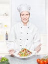 Chef offering vegetarian meal Royalty Free Stock Photo