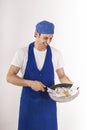 Chef with a pan of banknotes Royalty Free Stock Photo