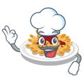 Chef pasta in the a character bowl Royalty Free Stock Photo