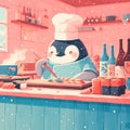 Chef Penguin Cooking Up Delight