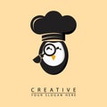 chef penguin logo design