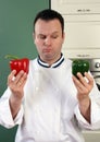 Chef and peppers