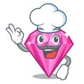 Chef pink diamond isolated with the cartoon