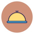 Chef plate, cloche, Vector Icon which can easily edit