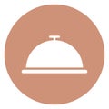 Chef plate, cloche, Vector Icon which can easily edit