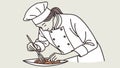 Chef Plating Dish Vector for Fine Dining and Gastronomy, vector design Generative AI Royalty Free Stock Photo