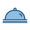 Chef platter line vector icon which can easily modify or edit