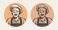 Chef portrait logo. Cooking, cuisine symbol vector illustration