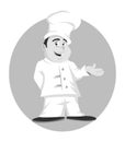 Chef posing grayscale