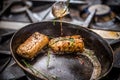 Chef prepares a meal Royalty Free Stock Photo