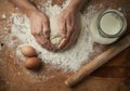 Chef preparing dough Royalty Free Stock Photo