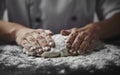 Chef preparing dough Royalty Free Stock Photo