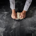 Chef preparing the dough for pizza bases Royalty Free Stock Photo