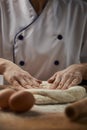 Chef preparing dough Royalty Free Stock Photo