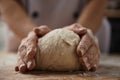 Chef preparing dough Royalty Free Stock Photo