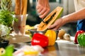 Chef preparing fruits