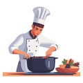 Chef preparing gourmet meal