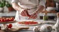 The Chef Preparing Pizza.AI generated image Royalty Free Stock Photo