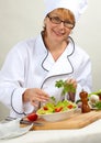 Chef Preparing salad Royalty Free Stock Photo