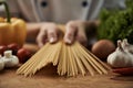 Chef preparing spaghetti Royalty Free Stock Photo