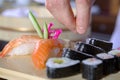 chef preparing sushi