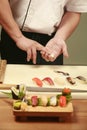 Chef preparing sushi Royalty Free Stock Photo