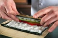 Chef Preparing Sushi-2 Royalty Free Stock Photo