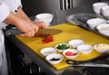 Chef preparing vegetable