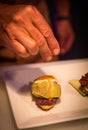 Chef prepping an appetizer