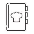 chef, recipe book kitchen utensil line style icon